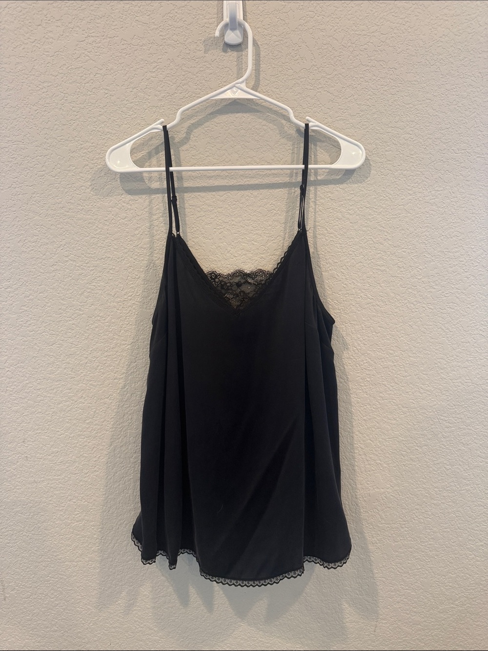 Anthropologie daily Practice 100% silk lace cami